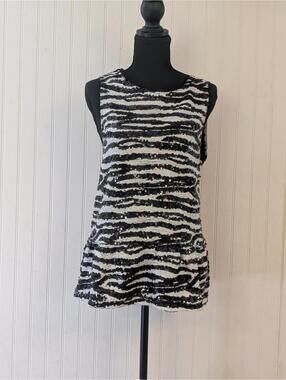 BB Dakota Medium Sequin Zebra Print Tunic Short Dress